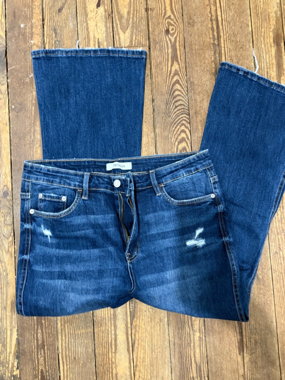 Zenana Outfitters Dark Blue Flare Jeans